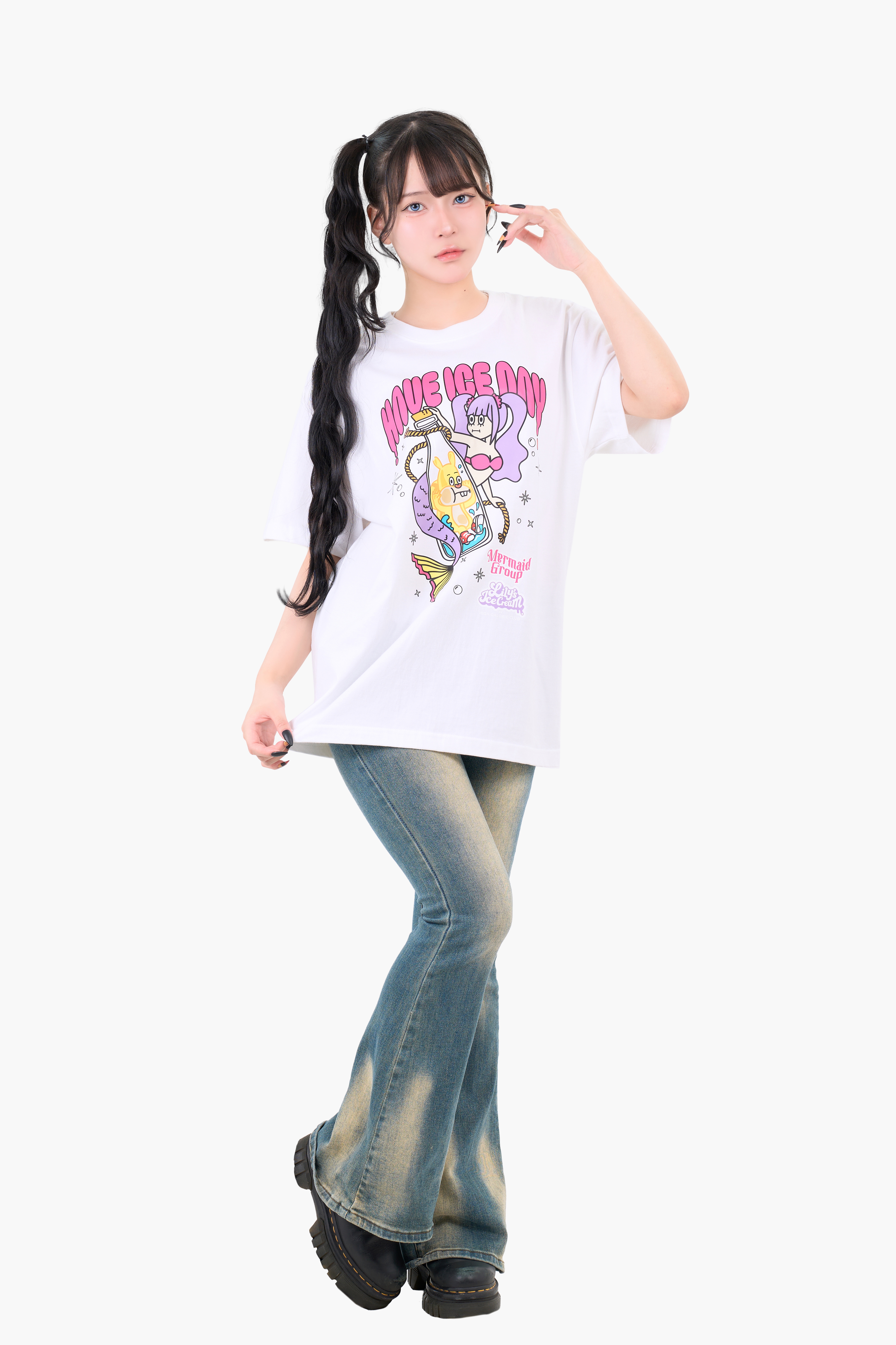 LILY'S ICECREAM x MERMAID GroupコラボTシャツ（White / M-Size）